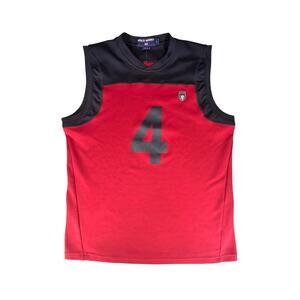 POLO SPORT RALPH LAUREN VINTAGE MENS RED BLACK BASKETBALL JERSEY TANK SIZE LARGE